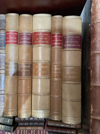Bound and paperback books. 
4 boxes