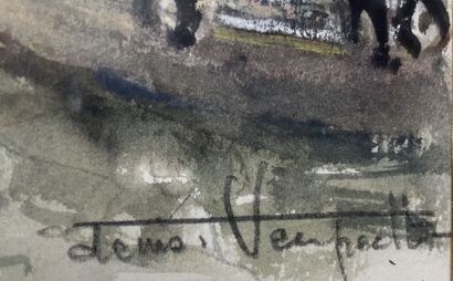 Denis VERSPECHT (1919-c.1996)
Honfleur
Aquarelle,...