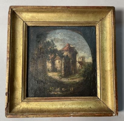 19th century French school
View of a tower
Oil...