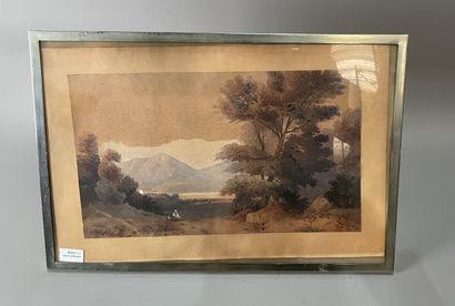 19th century French school
Mountain view
Watercolor...