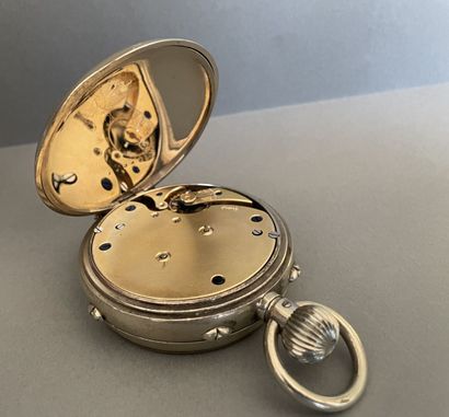 Importante montre de poche en argent à quantième...