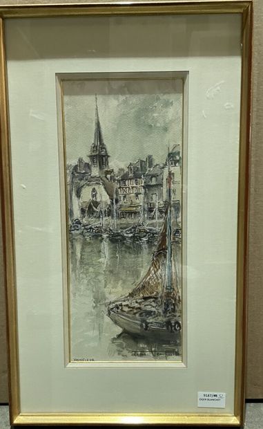 Denis VERSPECHT (1919-c.1996)
Honfleur
Aquarelle,...