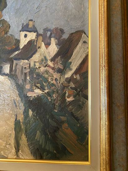 Modern school 
Village street 
Oil on isorel...