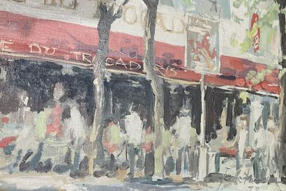 Ecole moderne 
Le café parisien
Huile sur...
