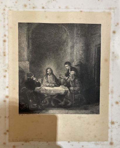 Fort lot de dessins, gravures dont :
Pierre...