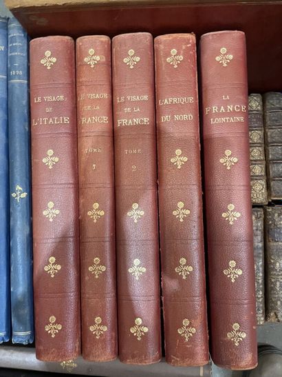Bound and paperback books. 
4 boxes