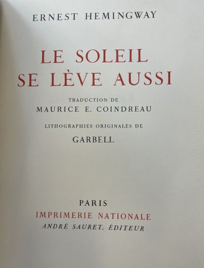 Ernest HEMINGWAY 
Works. André Sauret publisher....