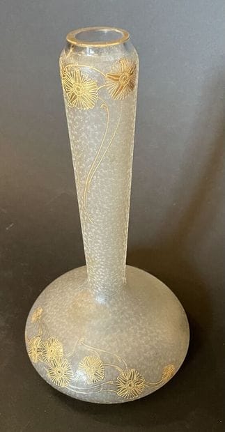 Vase soliflore en verre granité à décor de...