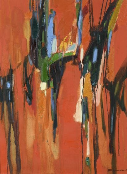ZAVEN (Born 1958)
Composition in red
Oil...