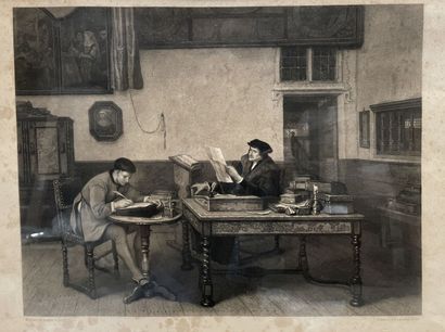 Fort lot de dessins, gravures dont :
Pierre...