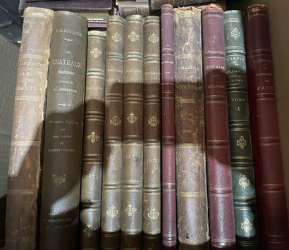 Bound and paperback books. 
4 boxes