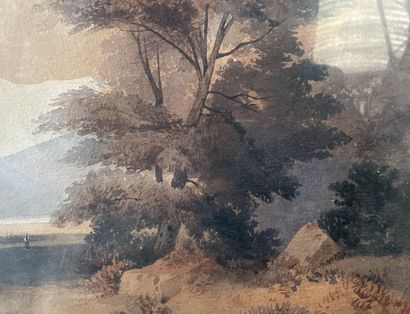 19th century French school
Mountain view
Watercolor...