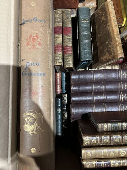 Bound and paperback books.
Eight boxes.
