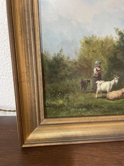 19th century French school 
Shepherdess with...