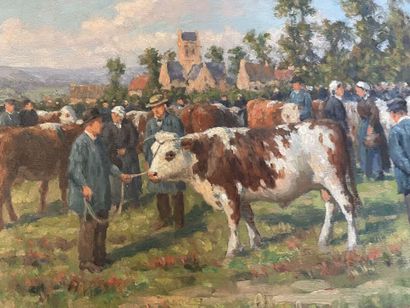 Félix PLANQUETTE (1873-1964)
Cows 
Two oils...