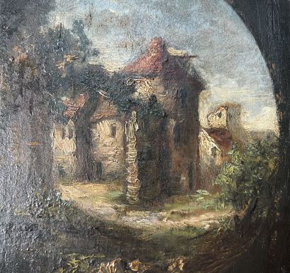 19th century French school
View of a tower
Oil...