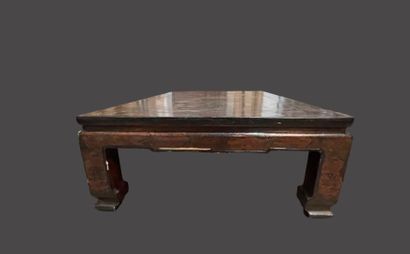 Table basse rectangulaire en bois laqué brun...