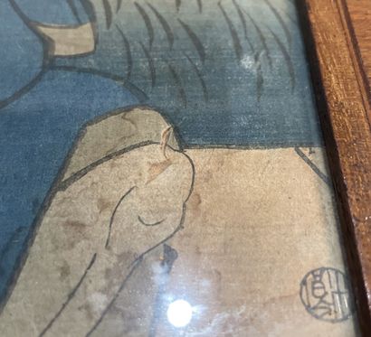 Deux gravures japonaises, 
marges et sujets...