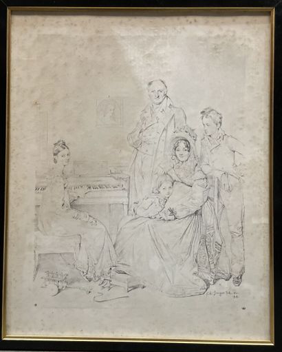 Fort lot de dessins, gravures dont :
Pierre...