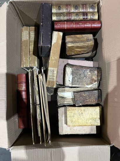 Bound and paperback books.
Eight boxes.