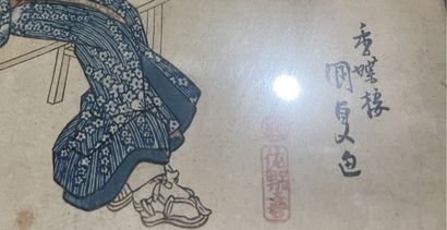Deux gravures japonaises, 
marges et sujets...
