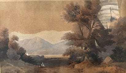 19th century French school
Mountain view
Watercolor...