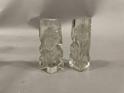 Two crystal confituriers with diamond-point...