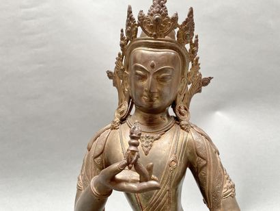 Gilded metal Buddha lamp in the taste of...