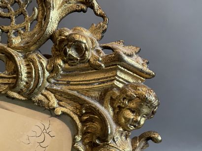 Gilt bronze table mirror with rocaille decoration.
19th...