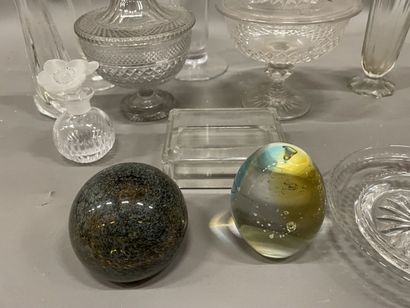 Two crystal confituriers with diamond-point...