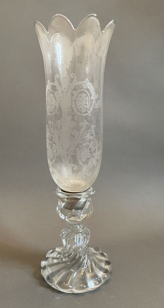 BACCARAT
Crystal candle jar with twisted...