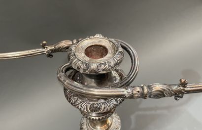 Lot of trinkets :
Silver-plated two-light...
