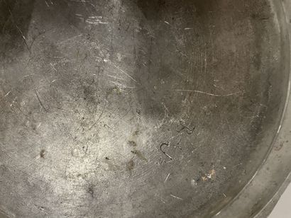 Set of pewter: Soup tureen, dish, plates...