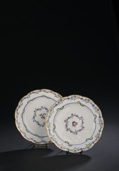 SÈVRES
Two soft porcelain dessert plates...