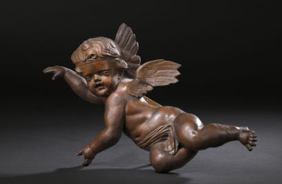 Pair of carved limewood heads representing...