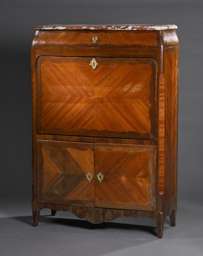 Rectangular desk with flap and doucine inlaid...