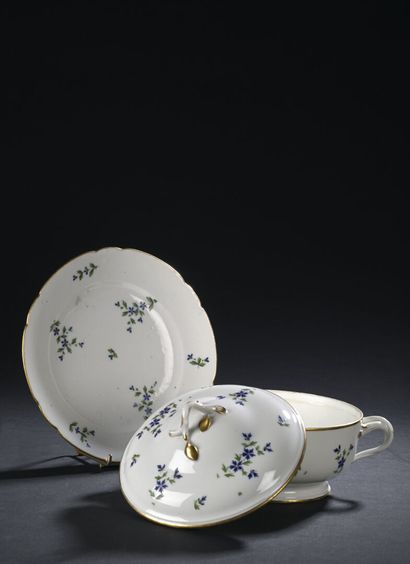 PARIS
Porcelain covered round bowl and a...