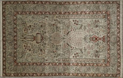 Chinese silk carpet (warp, weft and silk...