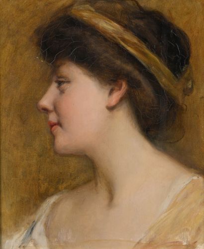 ENGLISH SCHOOL circa 1860
Woman in profile
On...