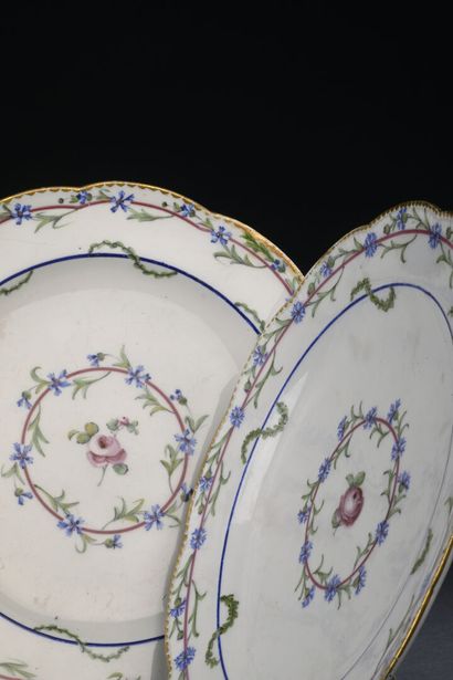SÈVRES
Two soft porcelain dessert plates...