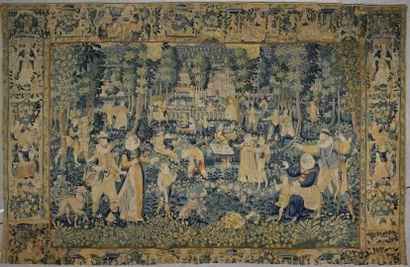 Hunting and garden scene
Flemish tapestry,...