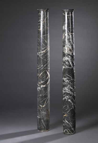 Pair of columns in grey Sainte-Anne des Pyrénées...