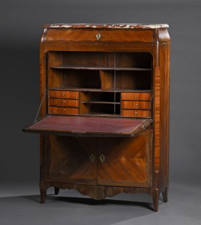 Rectangular desk with flap and doucine inlaid...