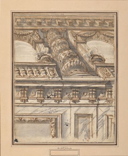 ITALIAN SCHOOL circa 1700
Design for columns...