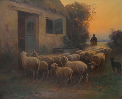 The sheep
Oil on canvas signed J. Ramet lower...