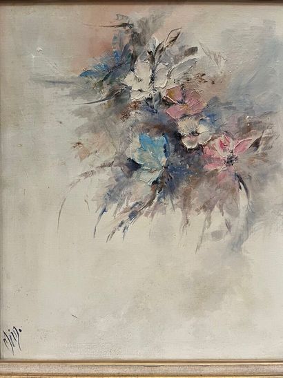 Modern school 
Flowers
Oil on canvas, signed...