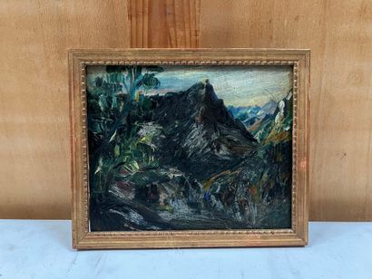 Mountain landscape
Oil on panel, signed and...