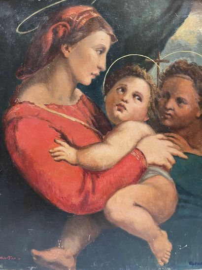 Virgin and Child
Oil on board, signed SCHARFF...