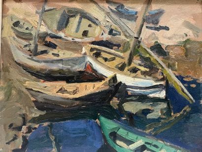 Marius WOULFART (1905-1991)
Boats
Oil on...
