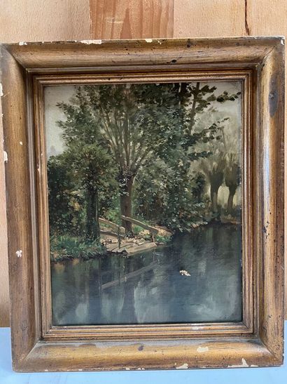 Modern school

Pond in the forest

Oil on...